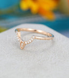 0.55ct Round Cut Moissanite Curved Women Wedding Band 14k Yellow Gold Plated