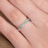 0.3ct Round Cut Simulated Green Emerald Infinity Wed Band 14k White Gold Plated