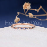 0.3ct Round Cut Simulated Sapphire Half Eternity Wed Band 14k White Gold Plated