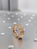 0.01ct Round Cut Moissanite Anniversary Floral Wedding Band 14k Rose Gold Plated