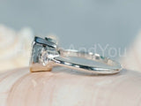 2.2ct Green Emerald Simulated Three Stone Engagement Ring 14k White Gold Plated