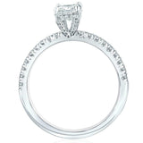 1ct Radiant Cut Diamond Engagement Ring Petite Solitaire 14k White Gold Finish