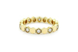 Hexagon Full Eternity Wedding Band 1ct Round Cut Diamond 14k Yellow Gold Finish