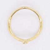 0.2ct Round Cut Moissanite Curved Stacking Wedding Band 14k Yellow Gold Plated