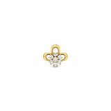 0.5ct Round Diamond Stylish Nose Pin Ring Piercing Women 14k Yellow Gold Finish