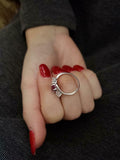 2.4ct Engagement Ring Oval Cut Pink Ruby Swirl Trilogy 14k White Gold Finish