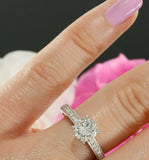 2ct Round Cut Diamond Tension Set Solitaire Engagement Ring 14k White Gold Over