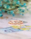 0.5ct Round Cut Moissanite Anniversary Women Wedding Band 14k Rose Gold Plated