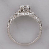 3Ct Round Cut VVS1 Diamond Vintage Design Engagement Ring 14K White Gold Finish