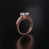 2.5ct Round Cut Diamond Engagement Ring 14k Rose Gold Finish Accents Solitaire