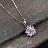 2ct Pink Sapphire Pendant Marquise Floral Cluster 14k White Gold Finish NO CHAIN
