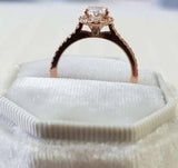 2.3ct Oval Cut VVS Diamond Accent Solitaire Engagement Ring 14k Rose Gold Finish