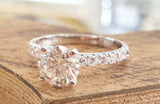 2.3ct Engagement Ring Round Cut Diamond Solitaire with Accent 14k WhiteGold Over
