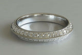 3ct Round Cut Diamond Wedding Ring Band Milgrain Eternity 14k White Gold Finish