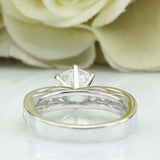 3ct Round Cut Diamond Engagement Ring Channel Set Accents 14k White Gold Finish