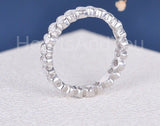 2.2ct Pear Simulated Diamond Bezel Eternity Wedding Band 14k White Gold Plated