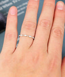 Single Prong Eternity Wedding Band 1ct Marquise Cut Diamond 14k WhiteGold Finish