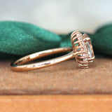 2.9Ct Oval Cut Peach Morganite Engagement Ring 14K Rose Gold Finish Diamond Halo