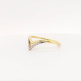 0.2ct Round Cut Moissanite Chevron Curved Wedding Band 14k Yellow Gold Plated