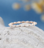 0.3ct Marquise Simulated Diamond Single Prong Wedding Band 14k Rose Gold Plated