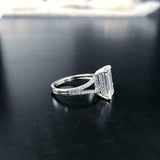 2.3ct Emerald Cut VVS1 Diamond Engagement Ring 14k White Gold Finish Split Shank