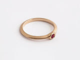 0.2ct Round Cut Pink Ruby Engagement Ring Minimalist Solitaire 14k RoseGold Over
