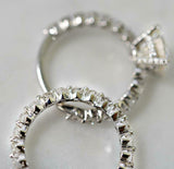 2.4ct Round Cut VVS1D Diamond Engagement Ring Bridal Set 14k White Gold Finish