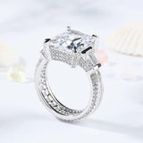 5Ct Radiant Cut Diamond Cocktail Eternity Engagement Ring 14K White Gold Finish