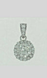 0.75ct Round Cut Moissanite Halo Pendant 14k White Gold Plated NO CHAIN