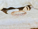 1ct Round Cut Simulated Morganite Stackable Wedding Band 14k Rose Gold Plated