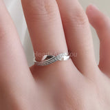 0.2ct Round Cut Moissanite Infinity Women Engagement Ring 14k White Gold Plated
