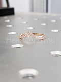 0.5ct Round Cut Moissanite Curved Women Wedding Band 14k Rose Gold Plated