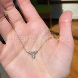 0.2ct Marquise Simulated Diamond Trilogy Pendant Chain 14k White Gold Plated
