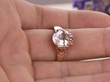 2.3ct Oval Cut Peach Morganite Engagement Ring Promise Women 14k RoseGold Finish
