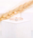 0.2ct Princess Simulated Diamond Solitaire Engagement Ring 14k Rose Gold Plated