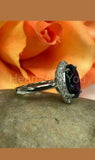 2.3ct Oval Cut Simulated Blue Sapphire Halo Engagement Ring 14k WhiteGold Plated