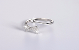 1.5ct Round Cut Diamond Engagement Ring 14k WhiteGold Finish Bowknot Open Bypass