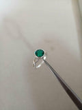 1ct Engagement Ring Round Cut Green Emerald Infinity 14k White Gold Finish