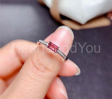 0.2ct Baguette Cut Simulated Pink Sapphire Accented Ring 14k White Gold Plated
