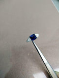 2ct Engagement Ring Asscher Cut Blue Sapphire Split Shank 14k White Gold Finish