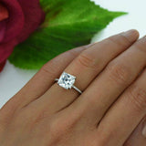0.5ct Princess Diamond Solitaire Classic Engagement Ring 14k White Gold Finish