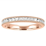 1.2ct Princess Diamond Wedding Band 14k White Gold Finish Milgrain Half Eternity