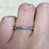 0.4ct Baguette Simulated Diamond Channel Set Wedding Band 14k White Gold Plated