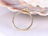 Rope Design Engagement Ring 0.5ct Round Cut VVS1D Diamond 14k Rose Gold Finish