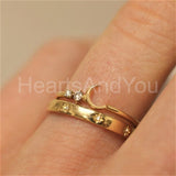 0.1ct Round Cut Moissanite Minimalist Engagement Ring 14k Yellow Gold Plated