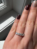 2.2ct Round Cut Moissanite Five Stone Women Wedding Band 14k White Gold Plated