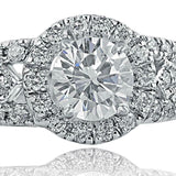 2ct Round Diamond Engagement Ring Halo Split Shank Solitaire 14k White Gold Over