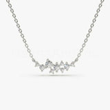 1ct Round Cut Moissanite Cluster Pendant with Chain 14k Yellow Gold Plated