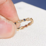 0.12ct Round Cut Simulated Sapphire Anniversary Wed Band 14k Yellow Gold Plated
