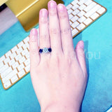2.2ct Round Cut Moissanite Three Stone Engagement Ring 14k White Gold Plated